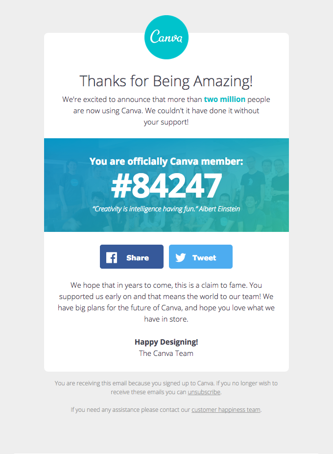 Yay, 2 million members and counting! See when you joined Canva