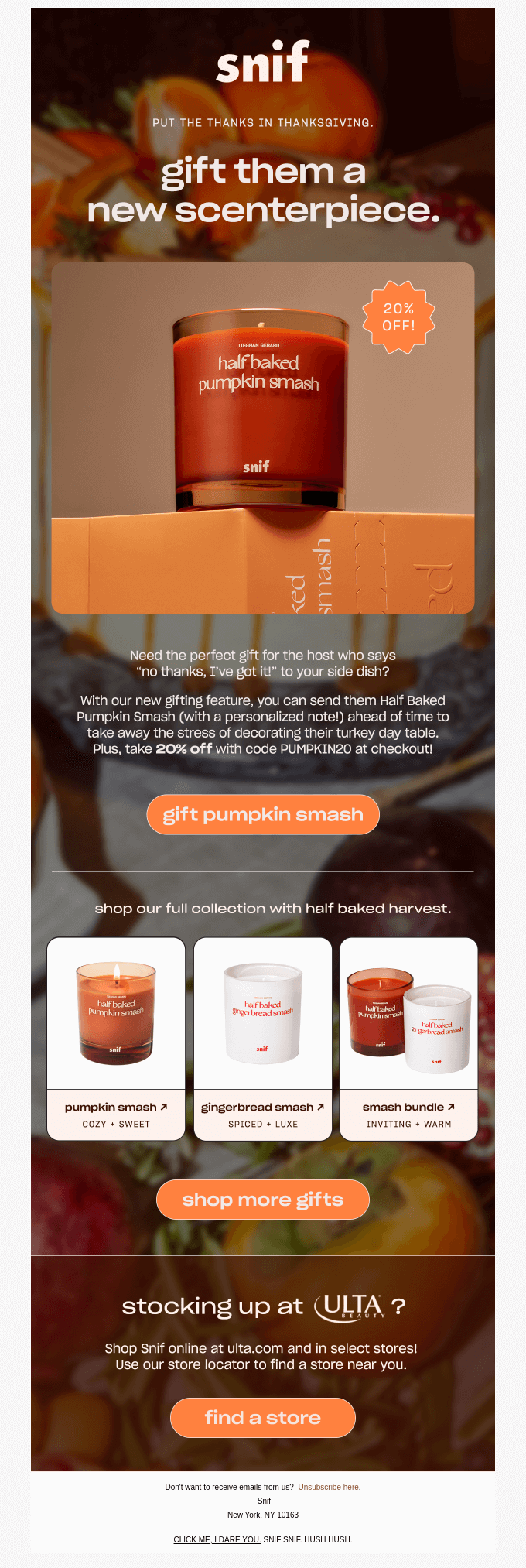 20% off Pumpkin Smash ‘til 11/15!