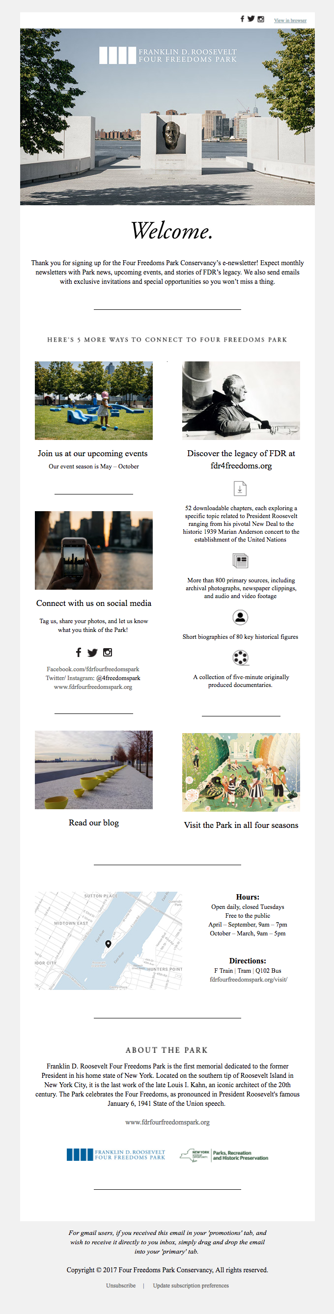 5 Ways to Connect to Four Freedoms Park