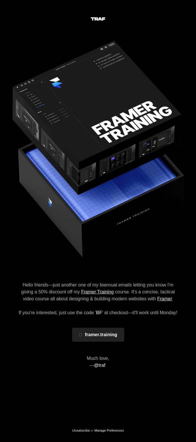 50% off Framer Training Course 📘