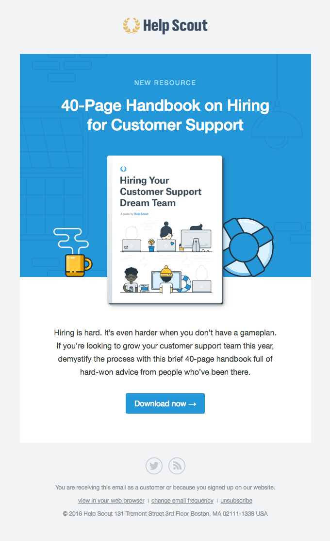 A free handbook on hiring for support! 💌