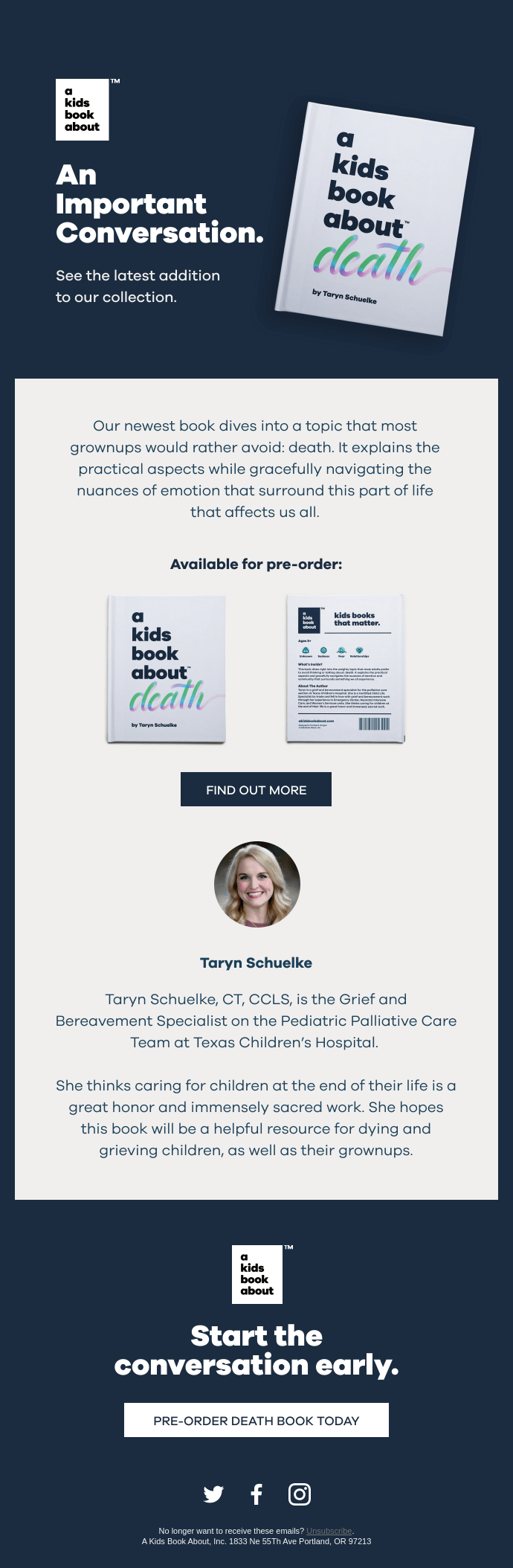 A Kids Book About Death — Info View | Really Good Emails