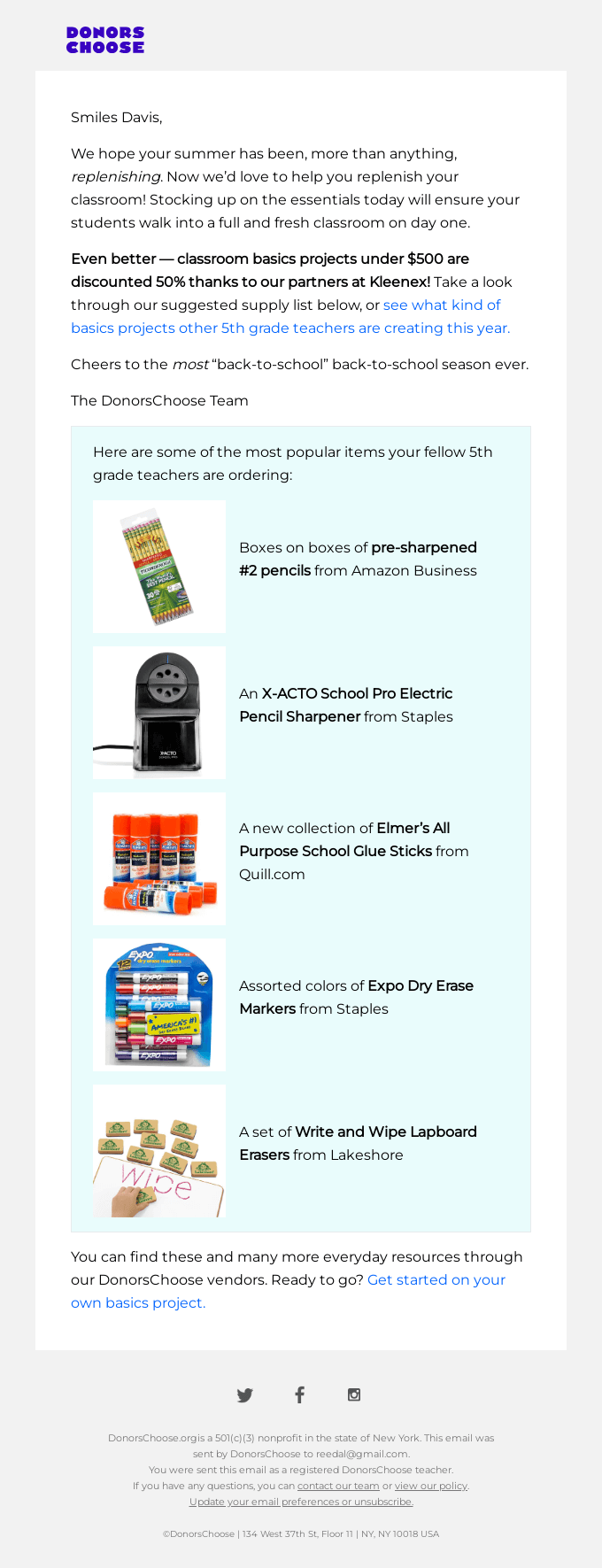 A match offer to restock your classroom essentials!