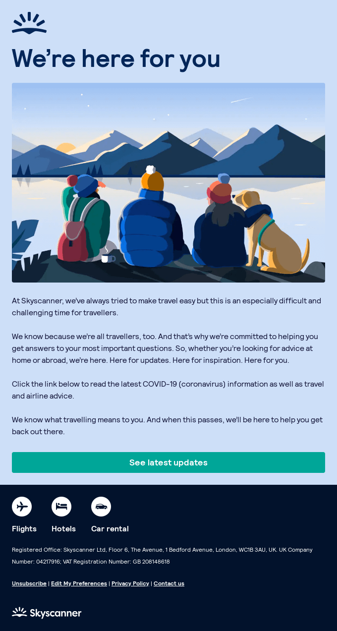 A message from Skyscanner