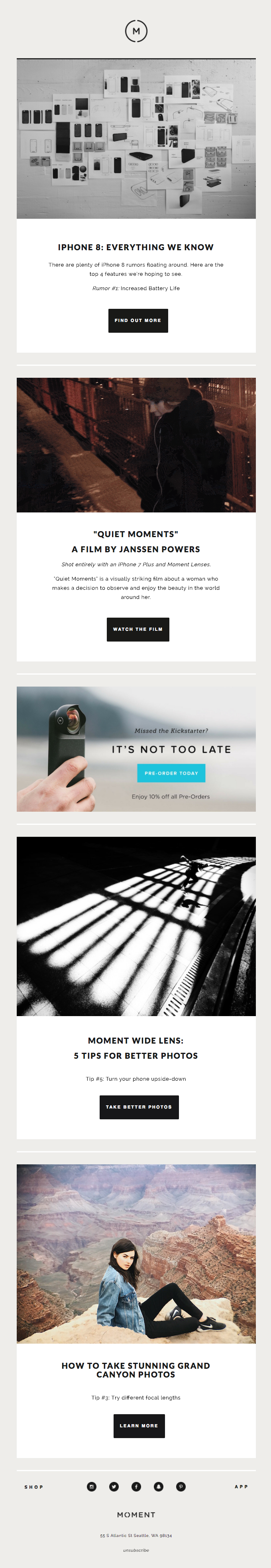A New Moment Film + iPhone 8 Updates! from Moment Desktop Email View