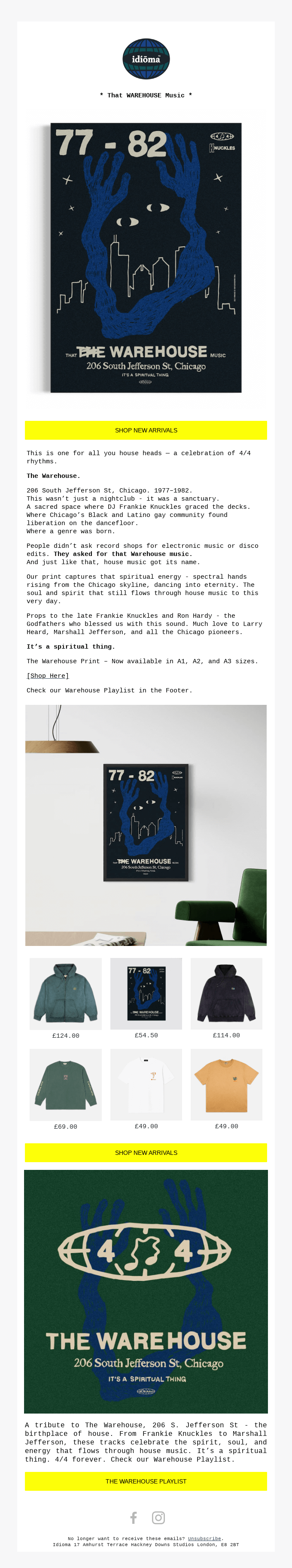 A Spiritual Thing 🎵 The Warehouse Print