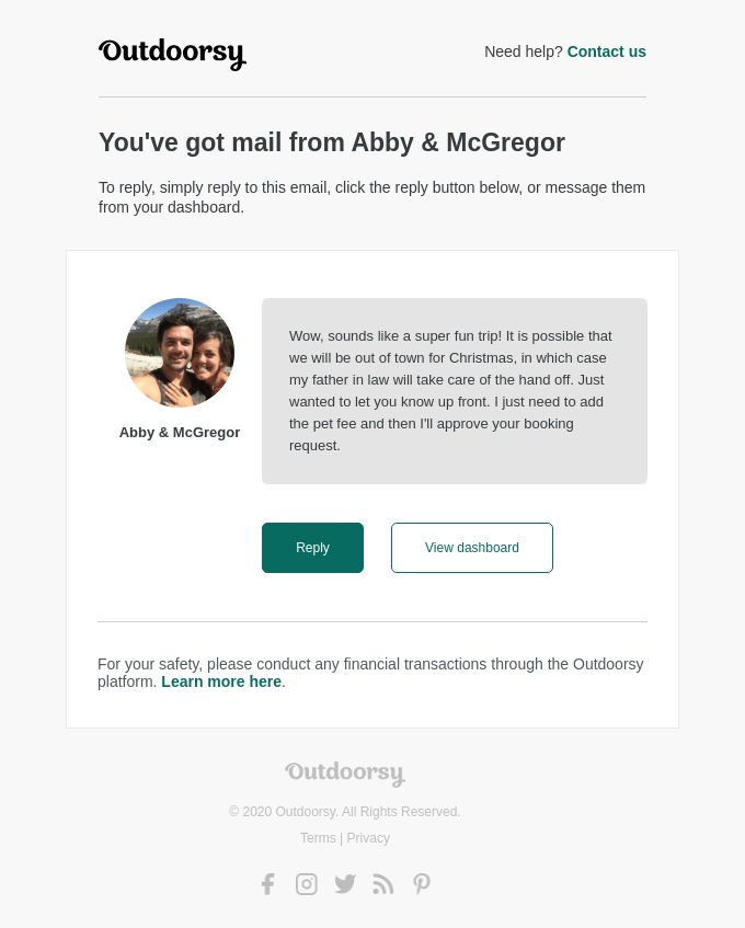 Abby & McGregor has sent you a new message