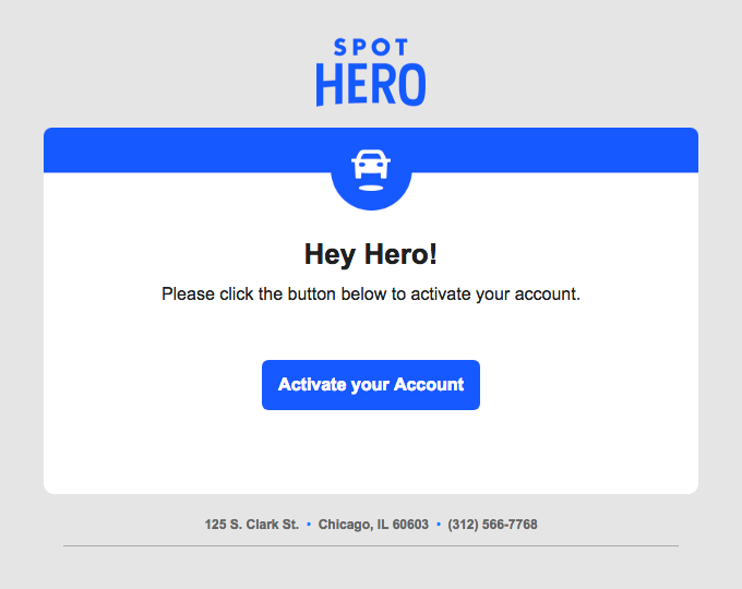 Activate your SpotHero account