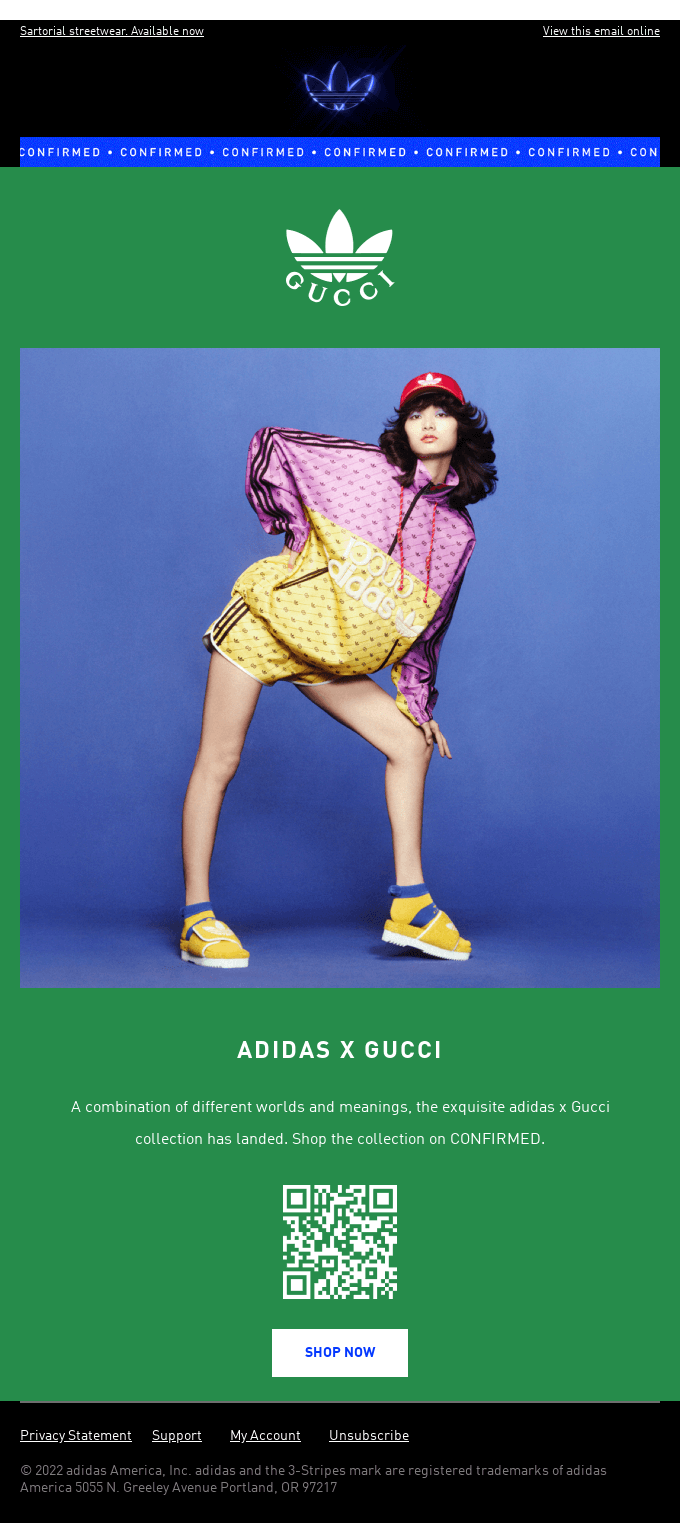 adidas x Gucci - Desktop View | Really Good Emails
