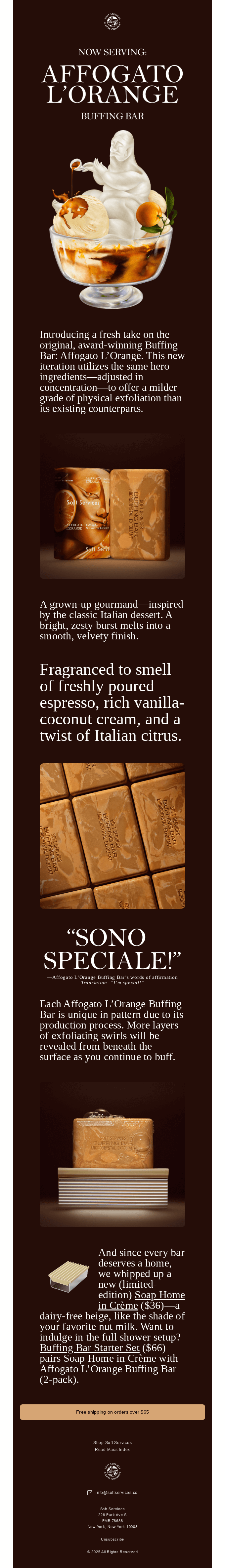 Now serving: Affogato L’Orange Buffing Bar