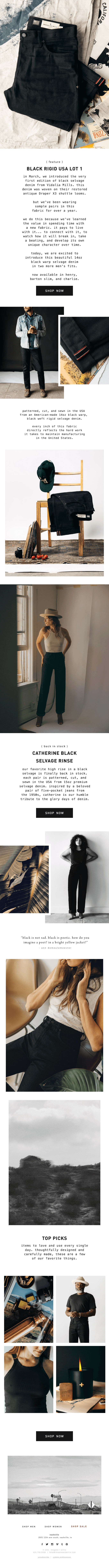 American-made 14oz black rigid selvage denim ⚡️