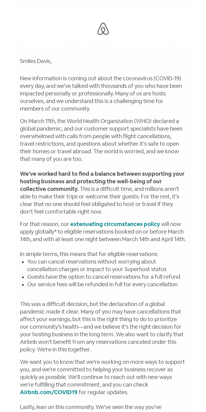 An important update for Airbnb hosts