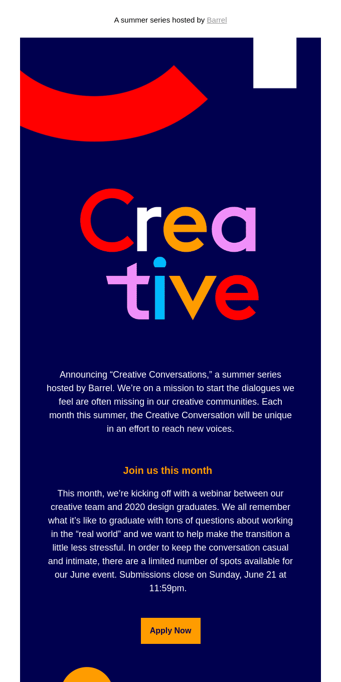 Announcing the Creative Conversations summer series 🌞
