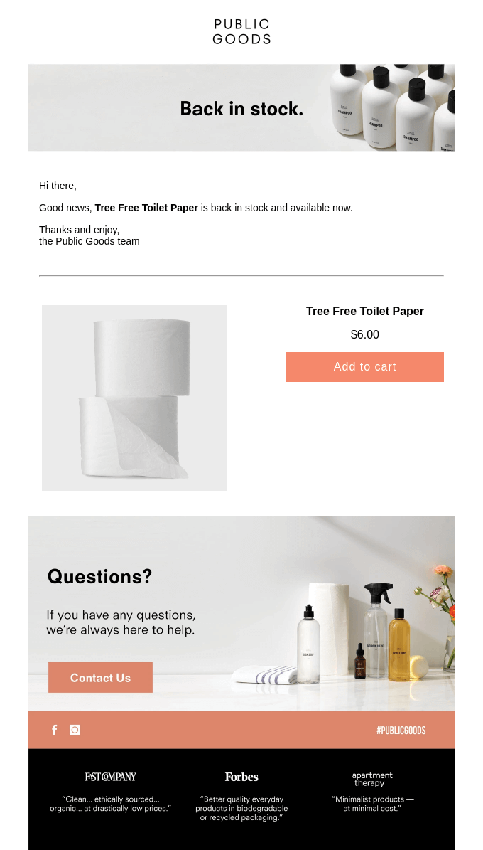 Available now: Tree Free Toilet Paper.