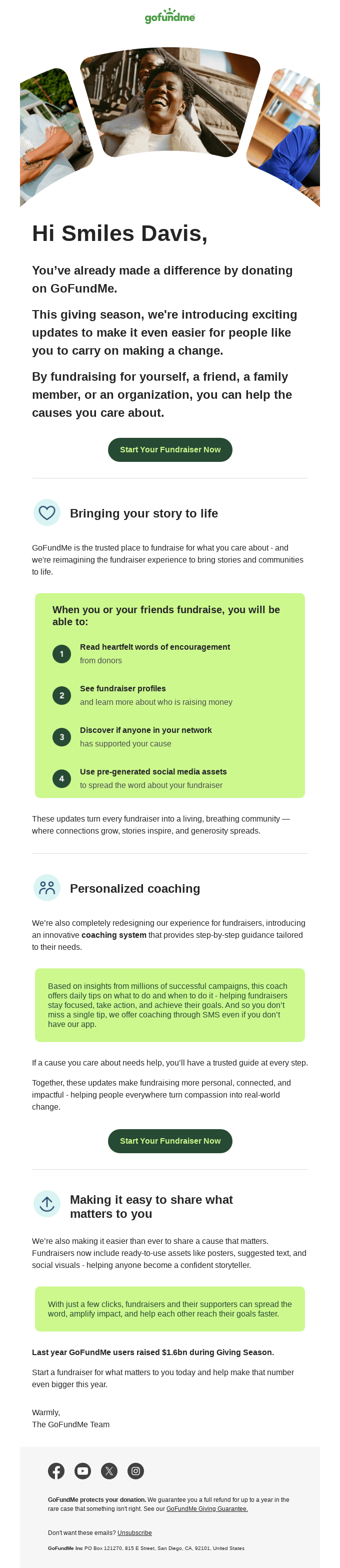 Big Hearts. Bigger Help. See What’s New on GoFundMe 💚