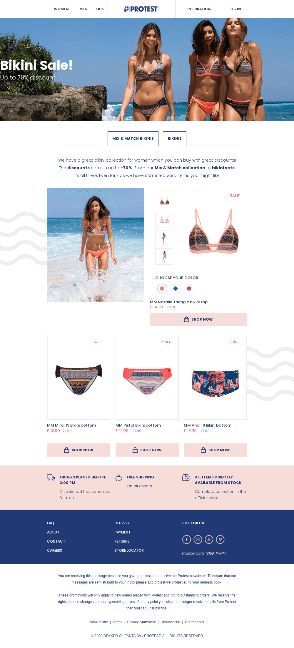 Bekritiseren Betasten Fondsen Bikini Sale! Discounts up to 70% - Desktop View | Really Good Emails