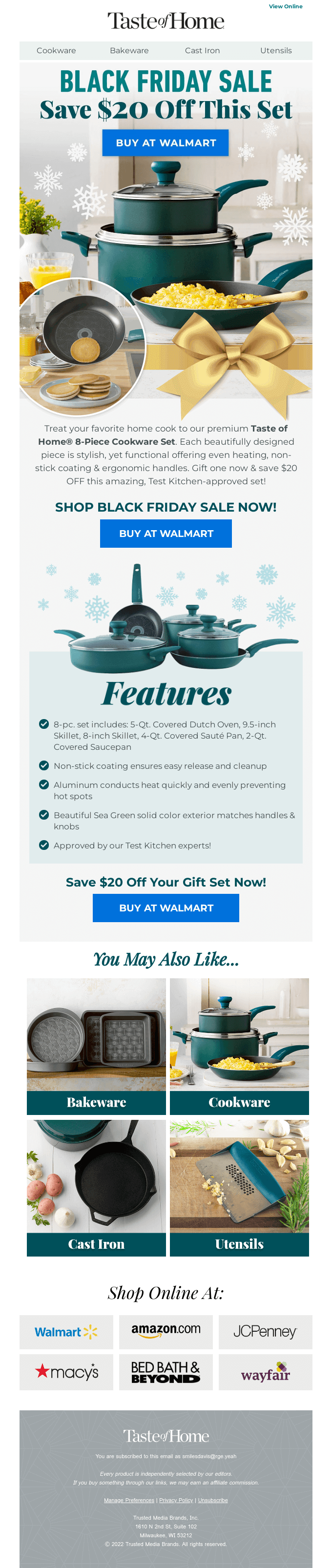 Black Friday Deal: $20 OFF Cookware!
