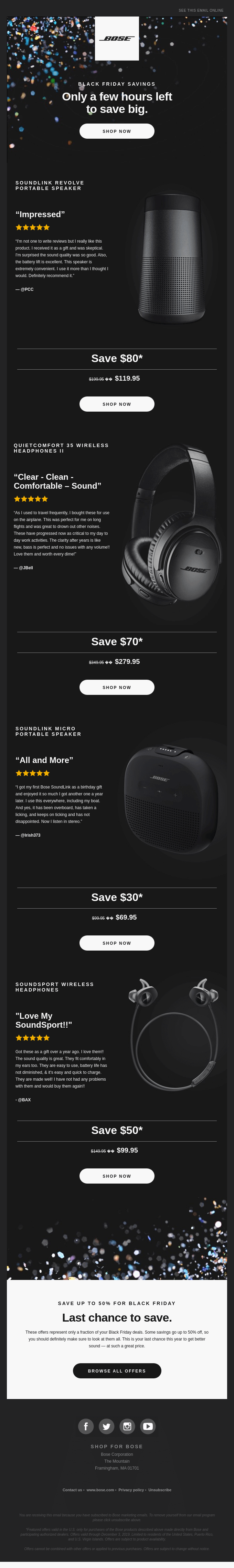 Black Friday is almost over 🔊🎧 You can still save with Bose