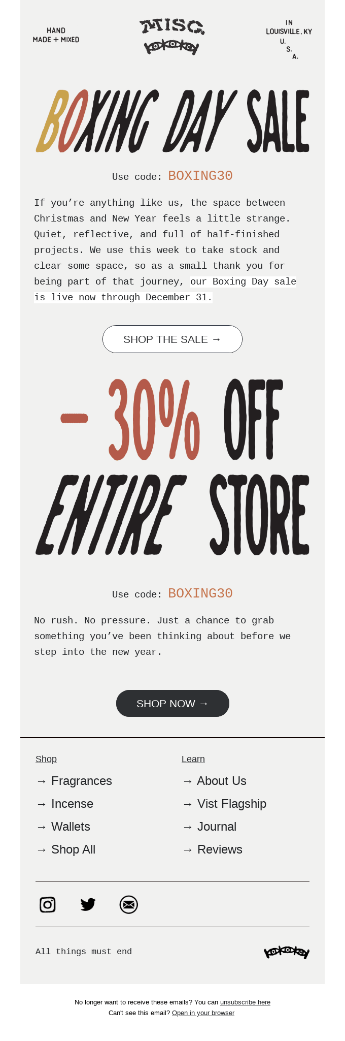 Boxing Day — Let's end the year on a high note!