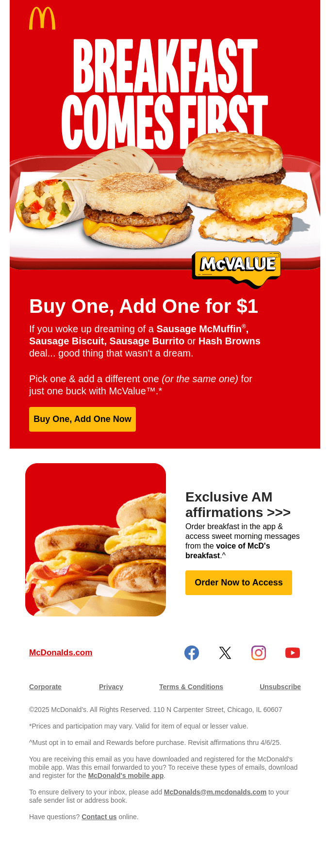 breakfast comes first (& with a deal)