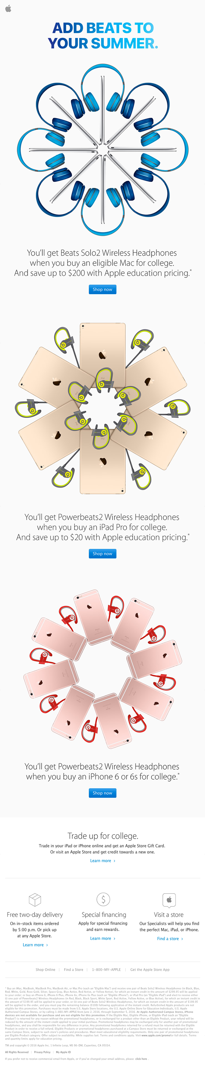 Buy an eligible Mac, iPad, or iPhone for college. Get Beats.