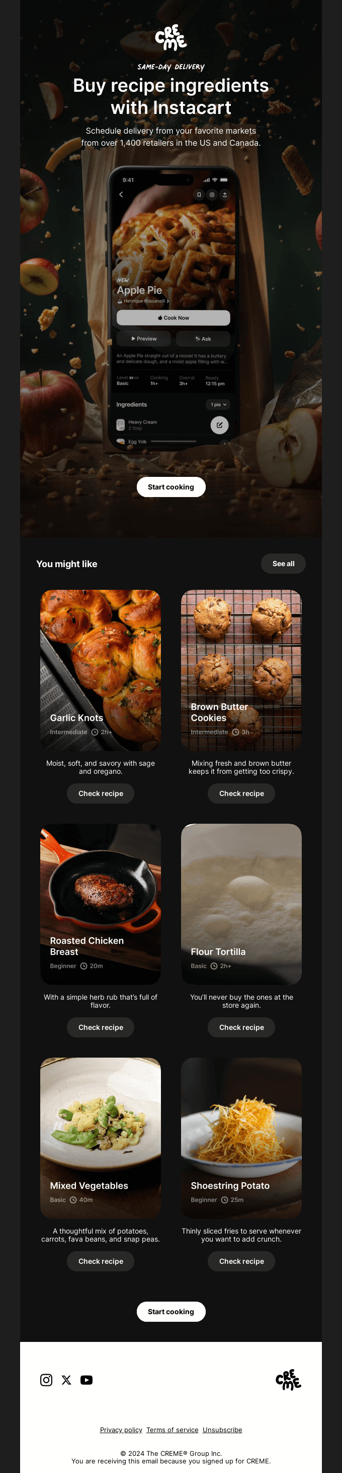 Buy recipe ingredients with Instacart