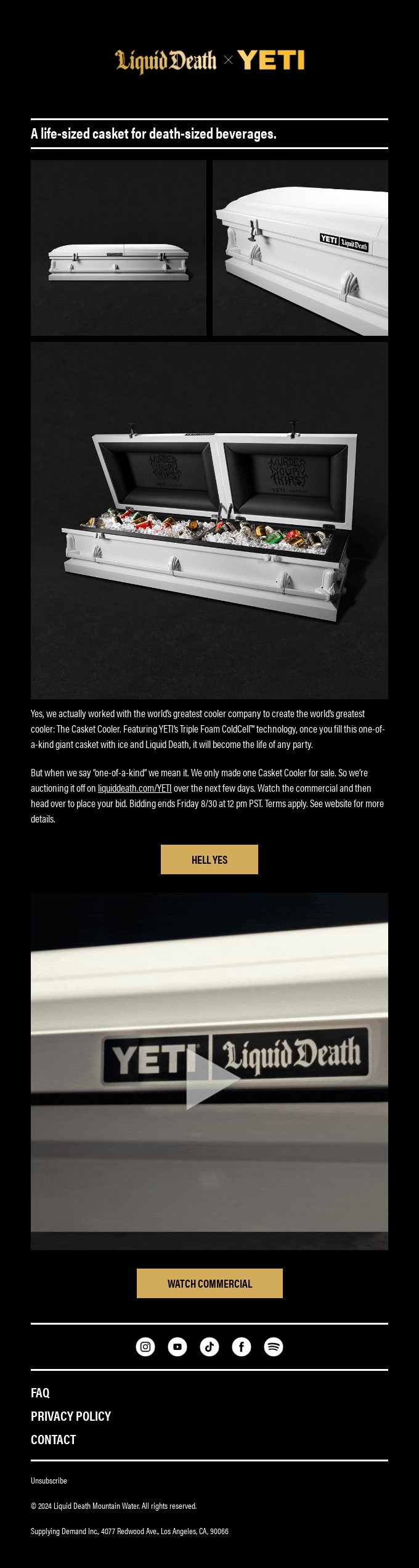 Casket Cooler by Liquid Death x YETI