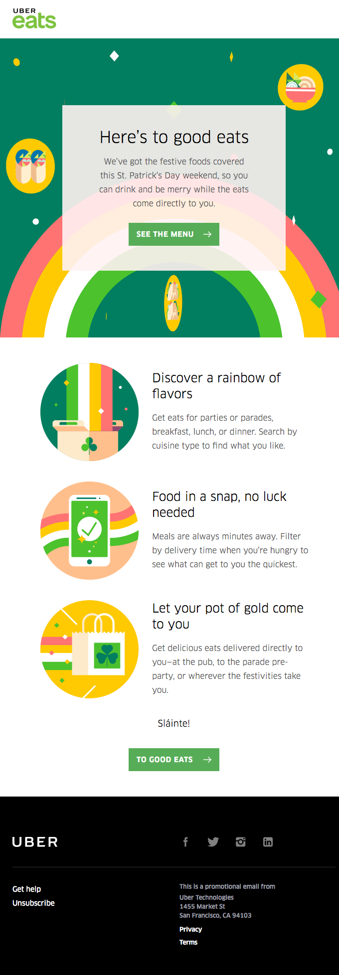 Celebrate St. Paddy’s Day with Uber Eats
