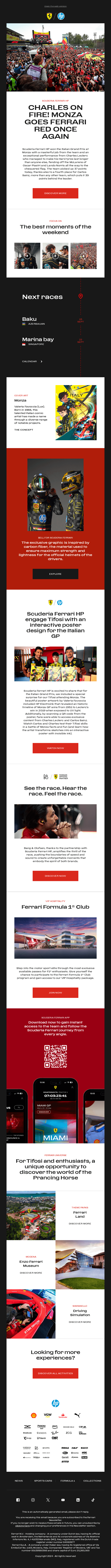 Charles on fire! Monza goes Ferrari red once again