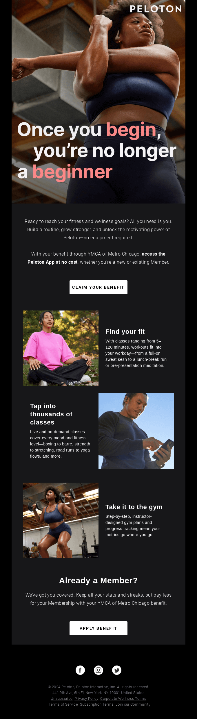 Claim your benefit via YMCA of Metro Chicago