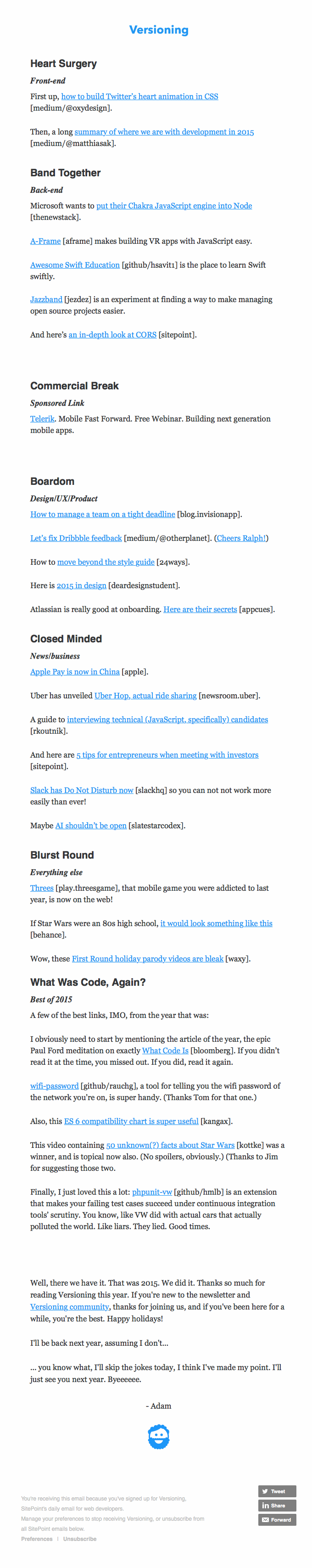 Closed Minded — Info View | Really Good Emails