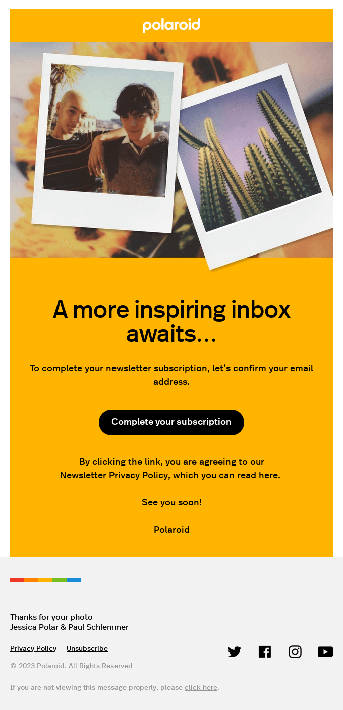 Complete your newsletter subscription