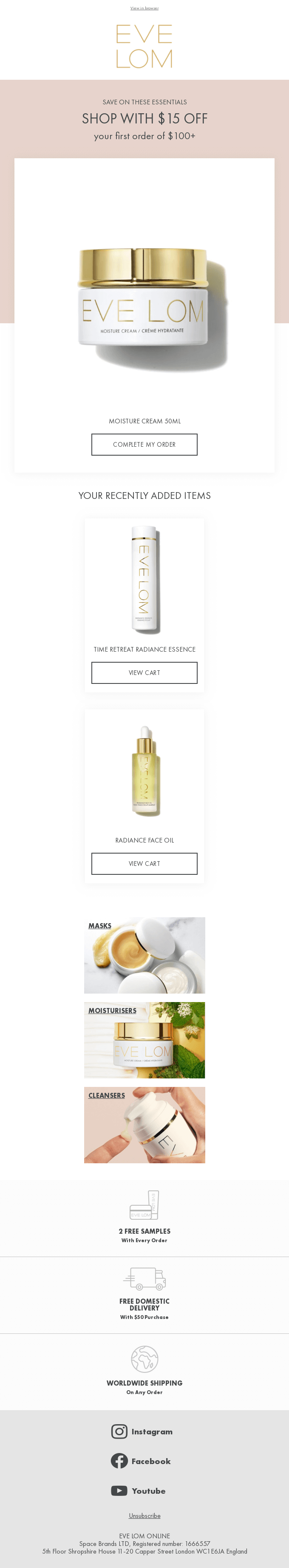 Complete your order with $15 off