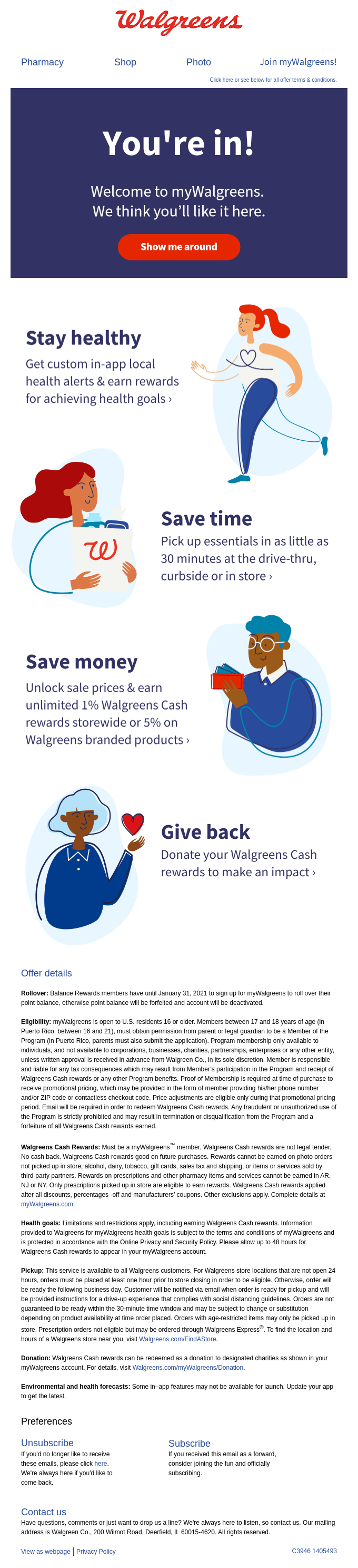 Congrats on your new myWalgreens account! Want to find out more?