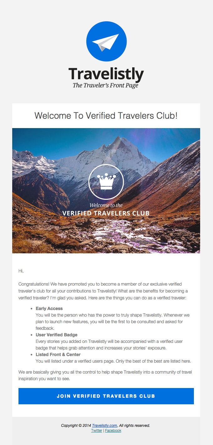 Congratulations! You Have Been Promoted As A Verified Traveler!