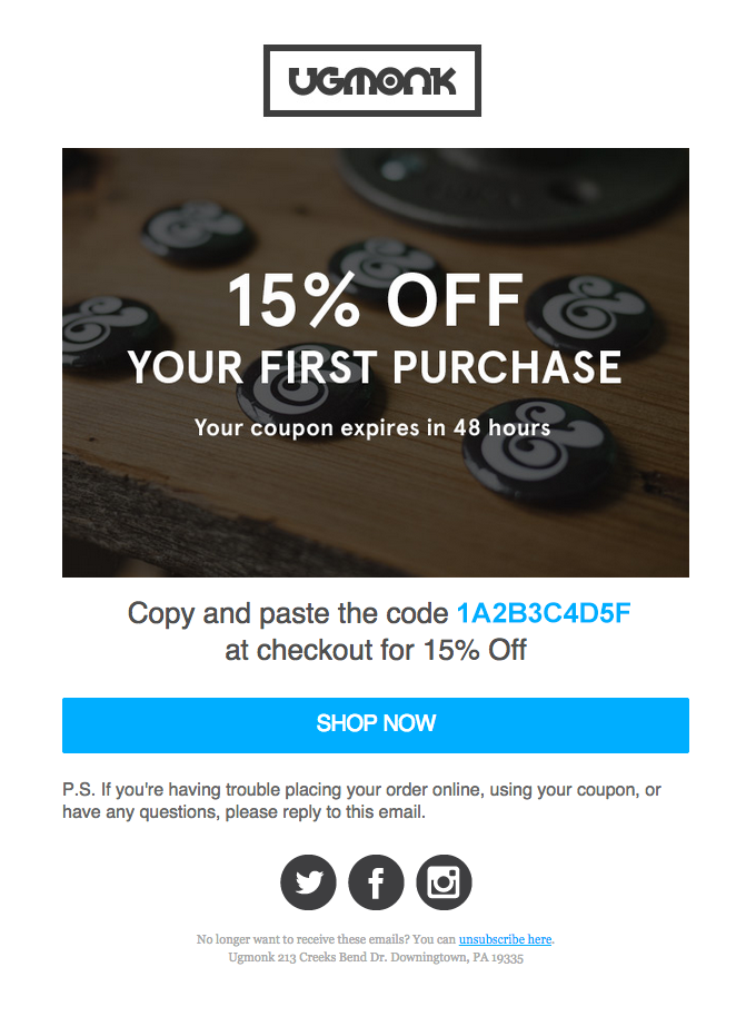 Your 15% Off Coupon Expires Soon