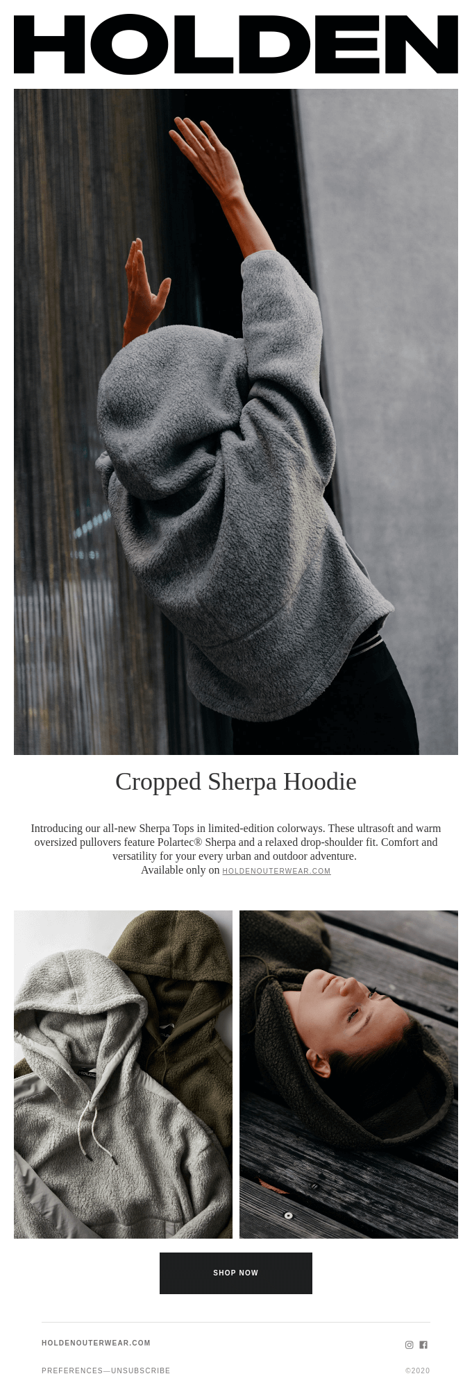 cropped sherpa hoodie