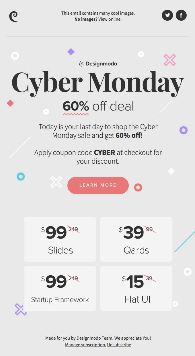 💥 Cyber Monday Sale! Last Day to Get 60% off, Everything on Designmodo!