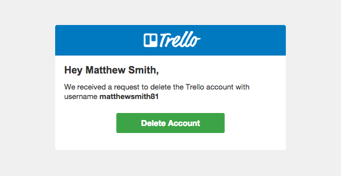 Trello Delete Account Confirmation