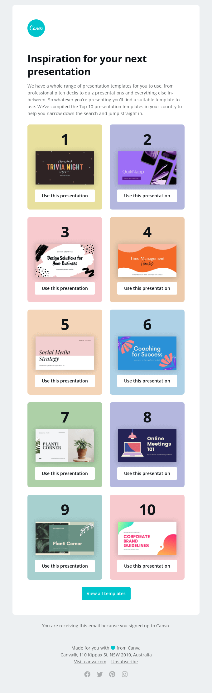 Discover US' Top 10 Presentation templates