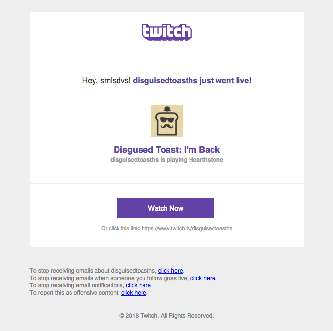 DisguisedToastHS is live: I’m Back