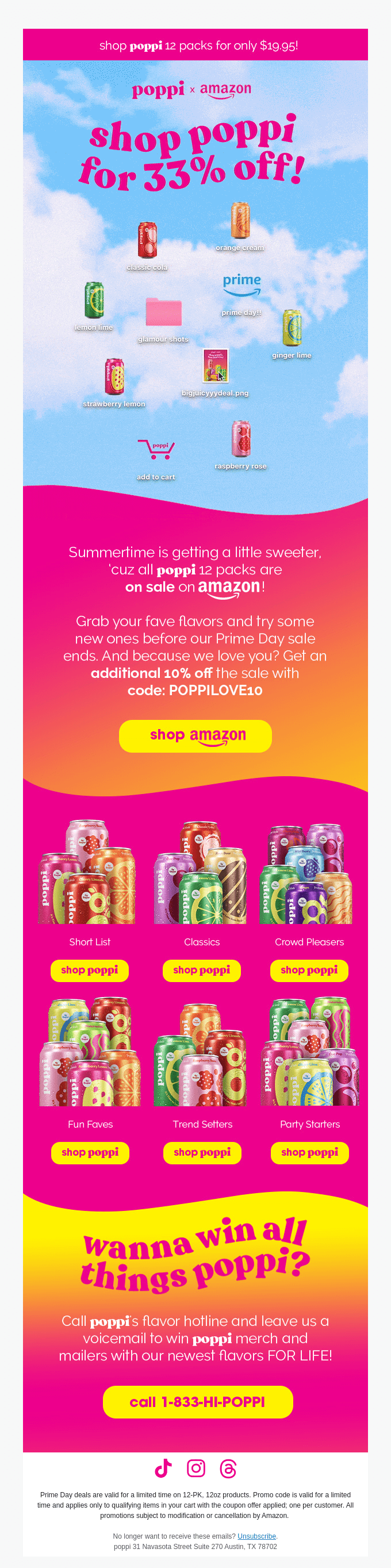 Don’t miss 33% off all poppi!