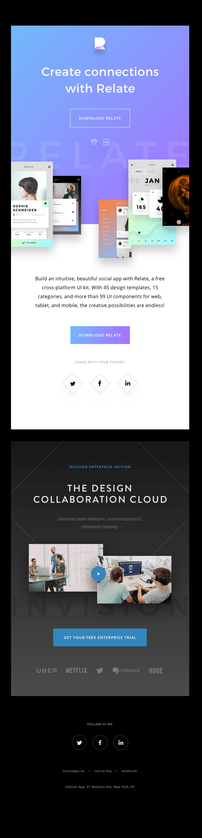 Download Relate, a free UI kit from InVision