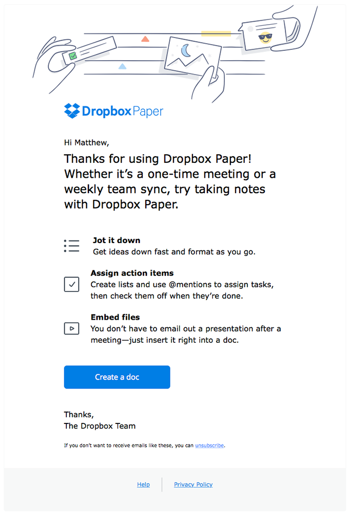 Dropbox Paper makes meeting notes easy