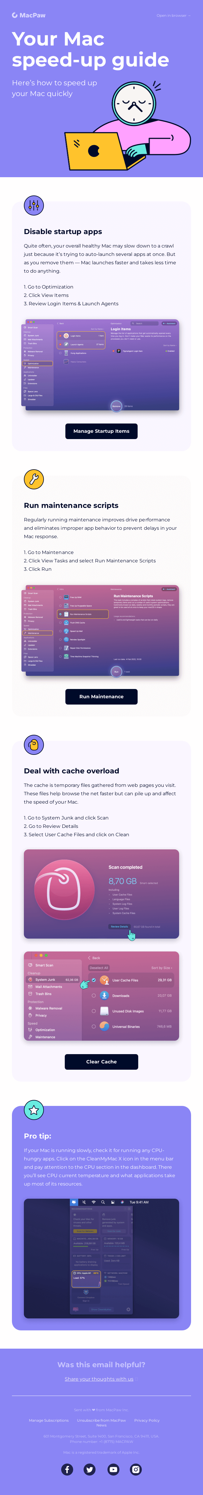 Effortlessly speed up your Mac from MacPaw - Desktop Email View ...