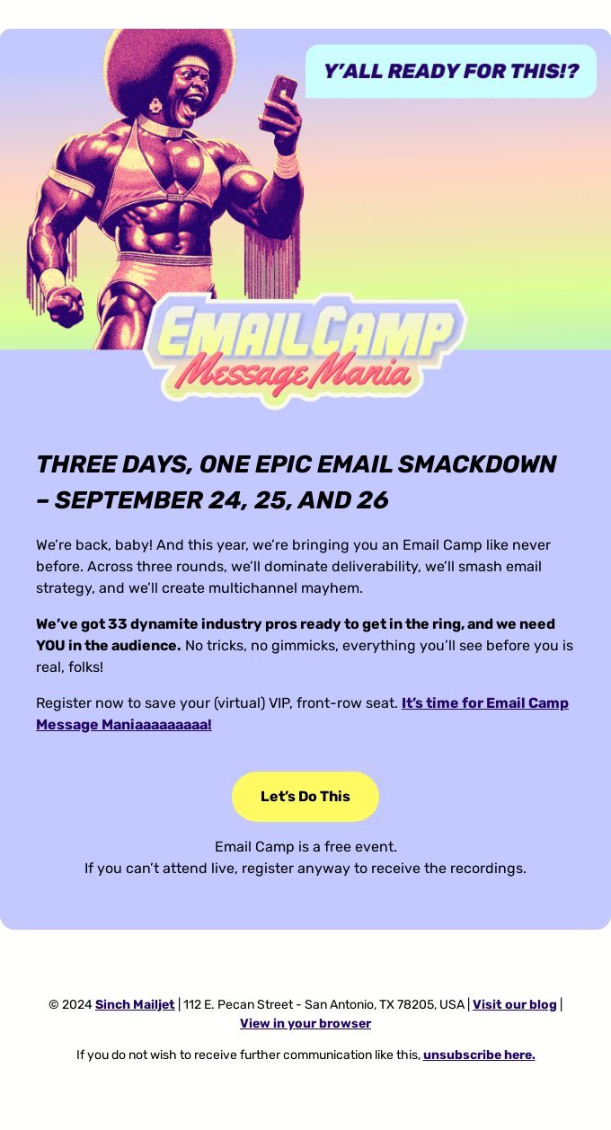 Email Camp is back and it’s MessageMania
