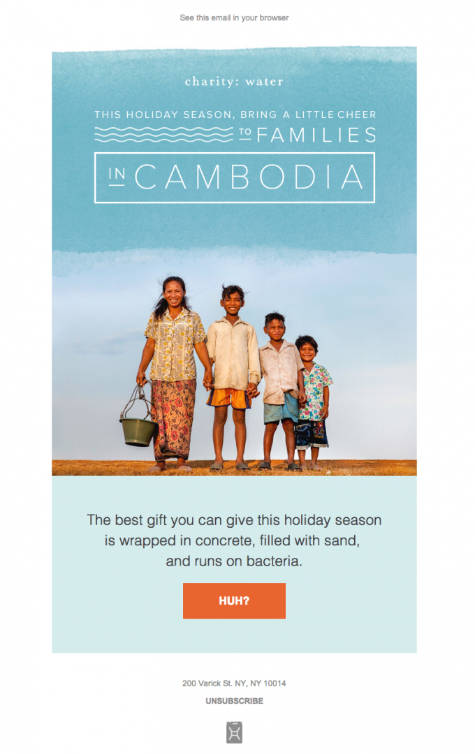 Email Newsletter Design from Charity: Water