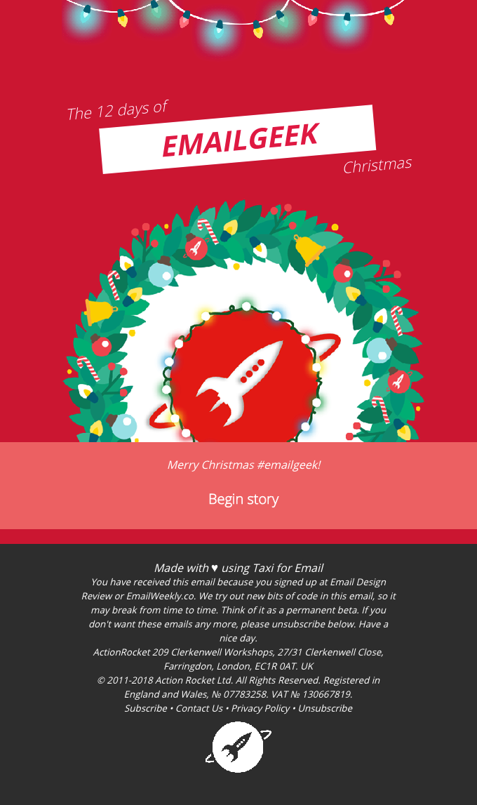 EmailWeekly #207: 12 Days of Email Geek Christmas…