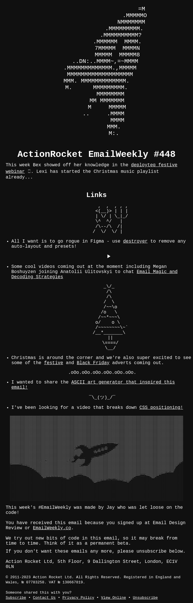 EmailWeekly #448: ASCII art rules!