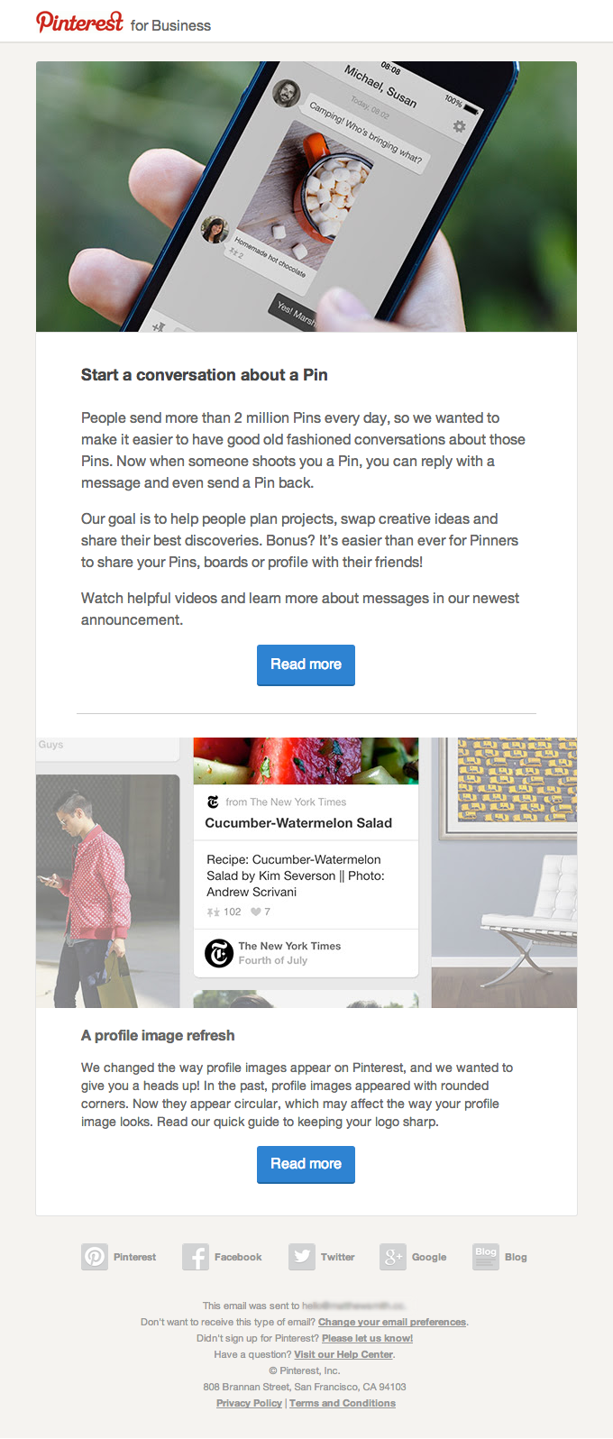 Engagement Series Email Design from Pinterest
